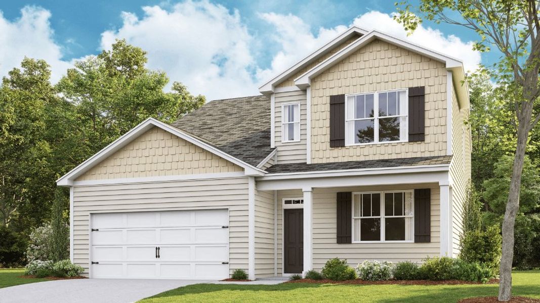 Front exterior of a home in the Benjamin's Grove community, located in Woodruff, SC (Image 1).