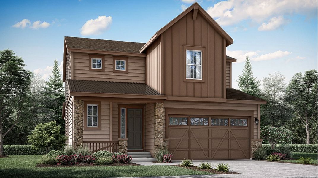 Front exterior of a home in the Sterling Ranch: Pioneer Collection Prospect Village II community, located in Littleton, CO (Image 10).