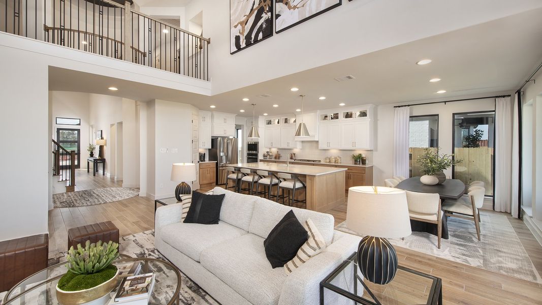 Furnished interior in a model home at Midline 55' in Houston (Image 6).