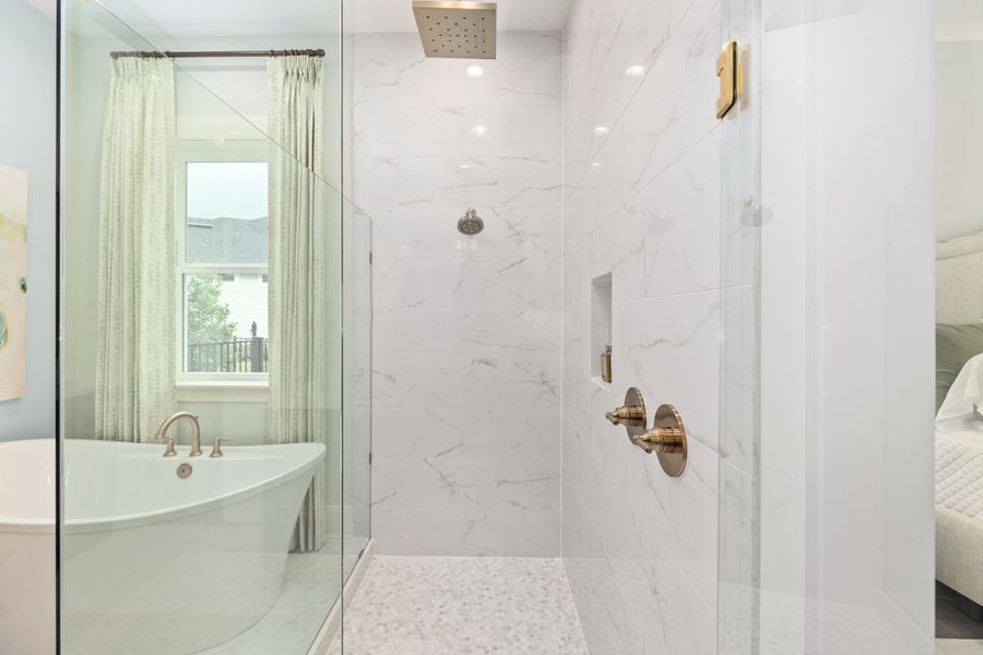 Furnished interior in a model home at Hidden Creek at SilverLeaf 80' Gold Series in St. Augustine (Image 72).