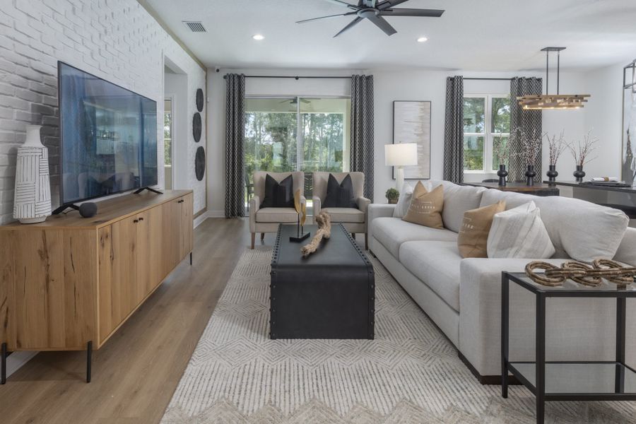 Living Room | Kensington Flex at Lake Lincoln in Eustis, FL by Landsea Homes