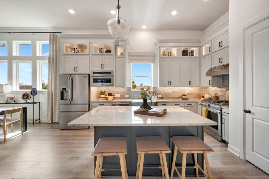 Furnished interior in a model home at Sienna - Landmark Row Collection in Missouri City (Image 9).