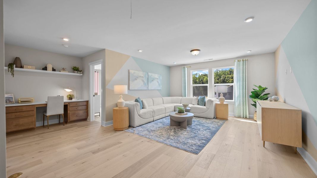 Furnished interior in a model home at Farms at Bellingham in Mooresville (Image 22).