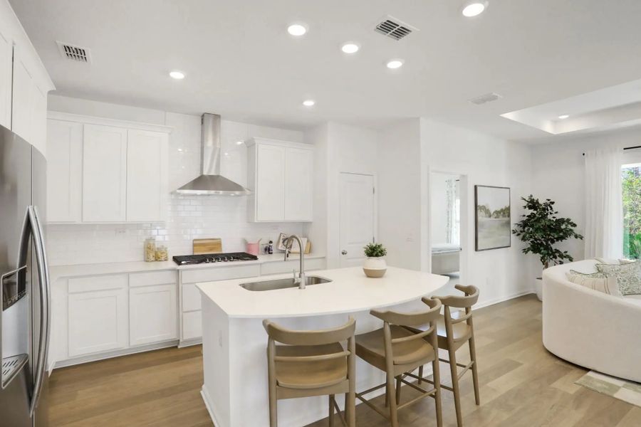 Furnished interior in a model home at Seminole Trace - Villas in Palm Coast (Image 18).