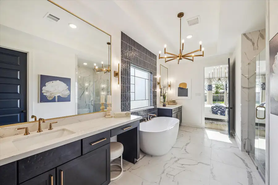 Furnished interior in a model home at Meridiana - 50' in Manvel (Image 14). Furnished interior in a model home at Meridiana - 50' in Manvel (Image 14).