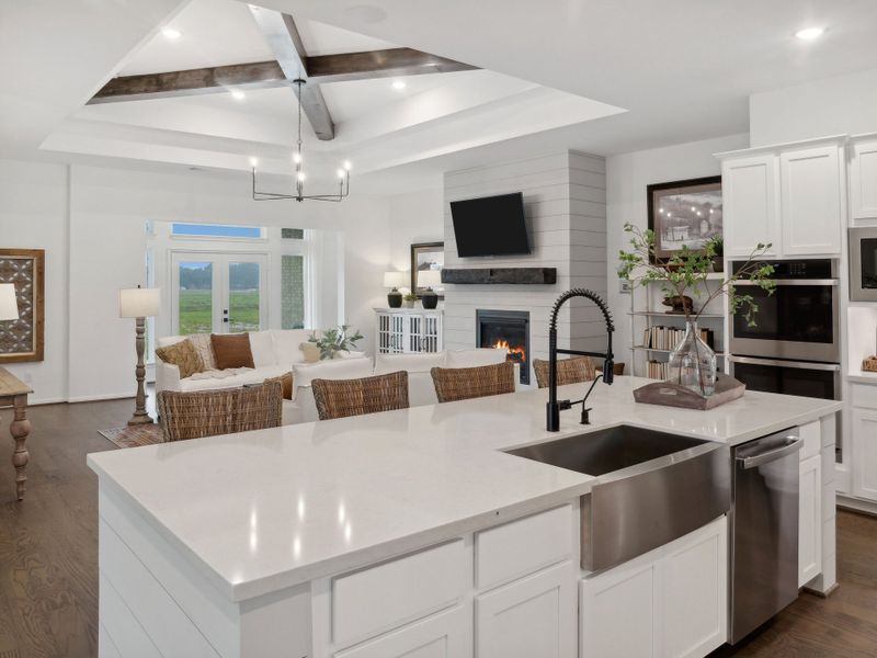 Furnished interior in a model home at Tejas Landing in Needville (Image 3).