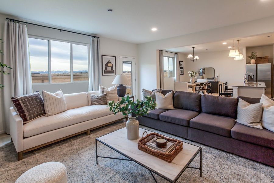 Furnished interior in a model home at Granary Trailblazer Collection - Single Family Homes in Johnstown (Image 7). Furnished interior in a model home at Granary Trailblazer Collection - Single Family Homes in Johnstown (Image 7).