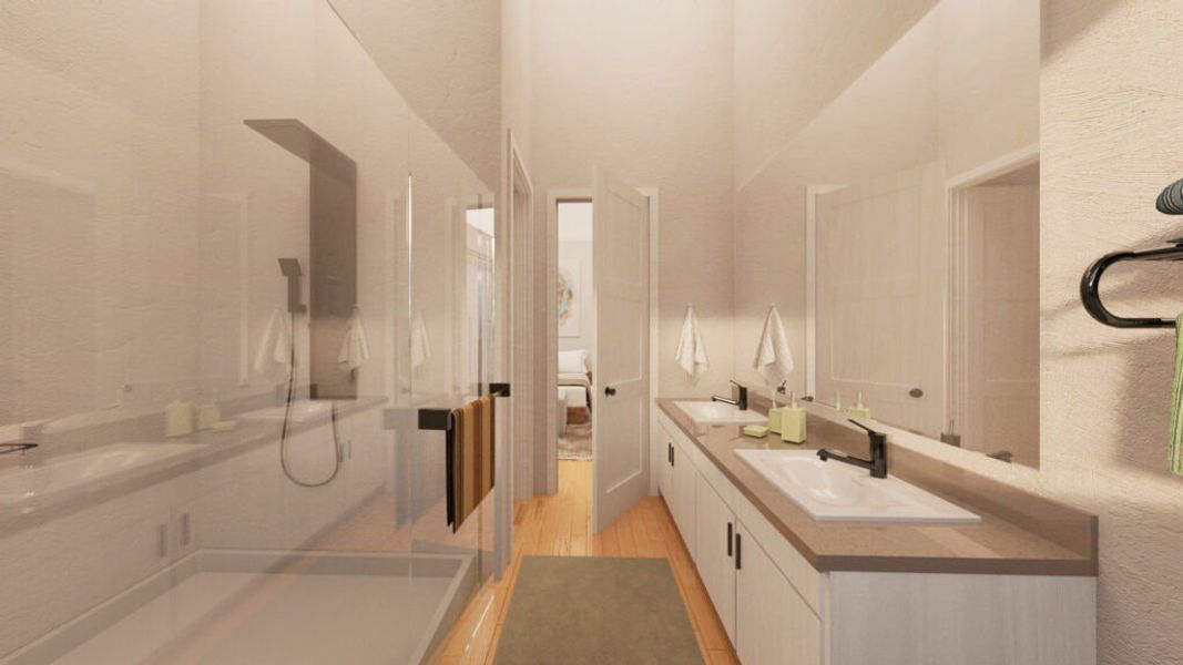 Furnished interior in a model home at Harrington Villages in Houston (Image 6).