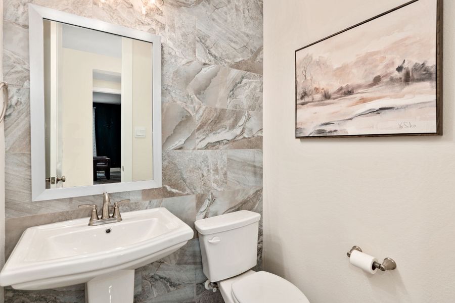 Plan 1146 Powder Bath - Mosaic 50s Model - Photo by American Legend Homes