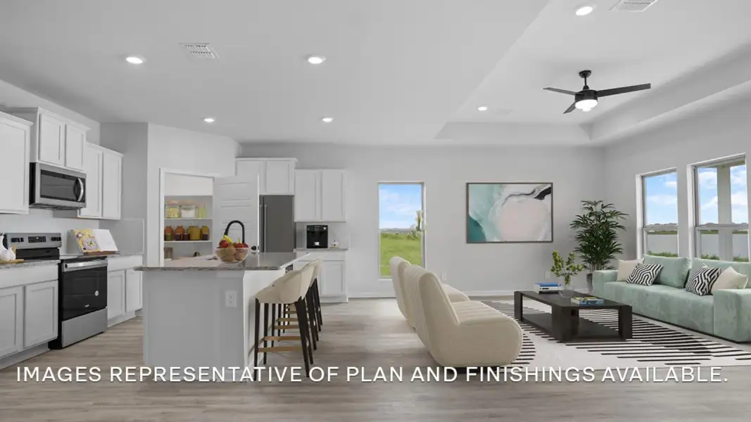Furnished interior in a model home at Brookwater in Texas City (Image 4).