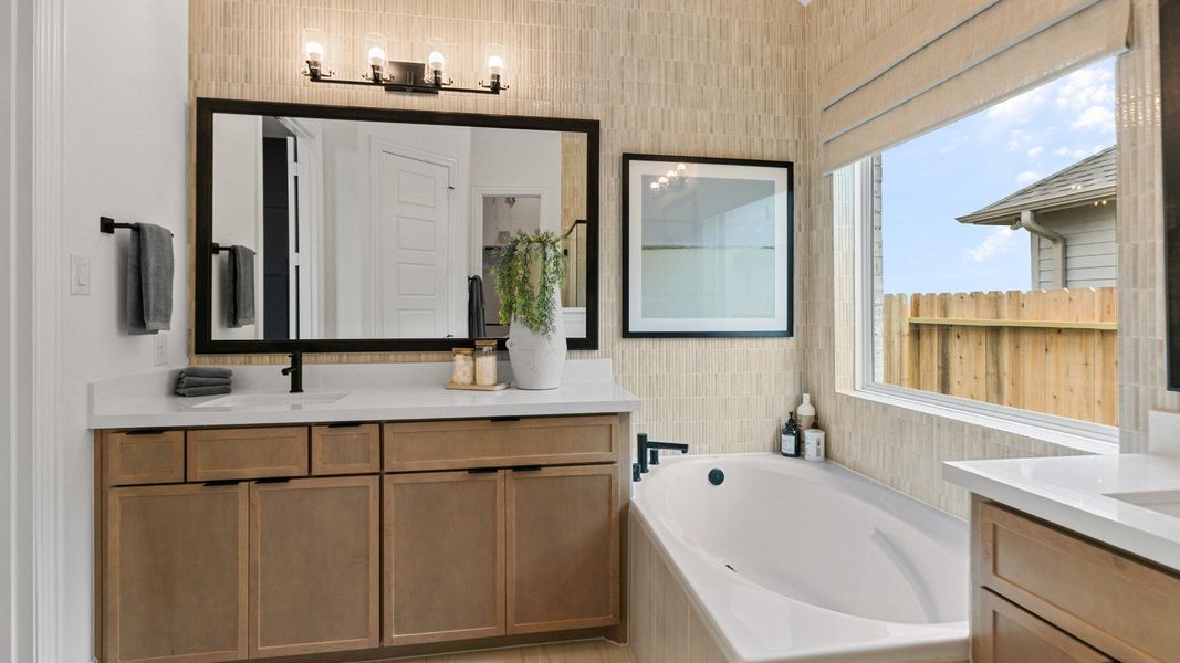 Furnished interior in a model home at Aldeana in Bonney (Image 26).