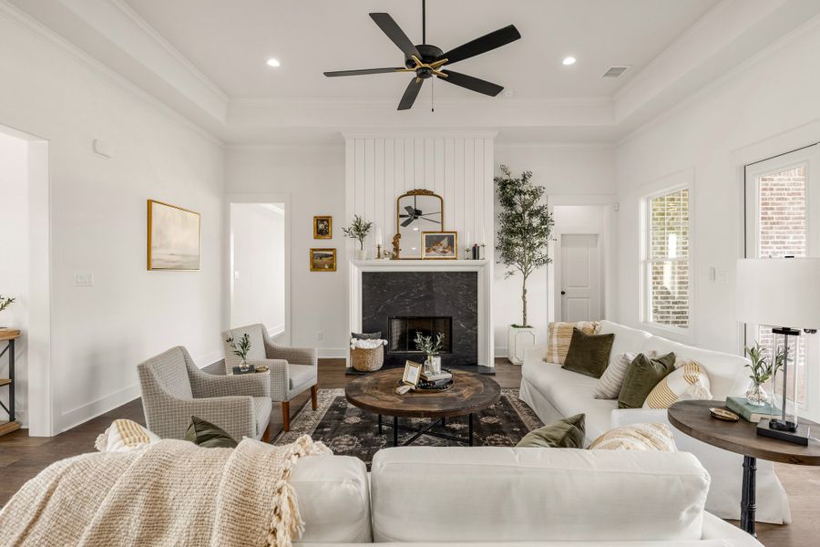 Furnished interior in a model home at Greens Prairie Reserve in College Station (Image 34).