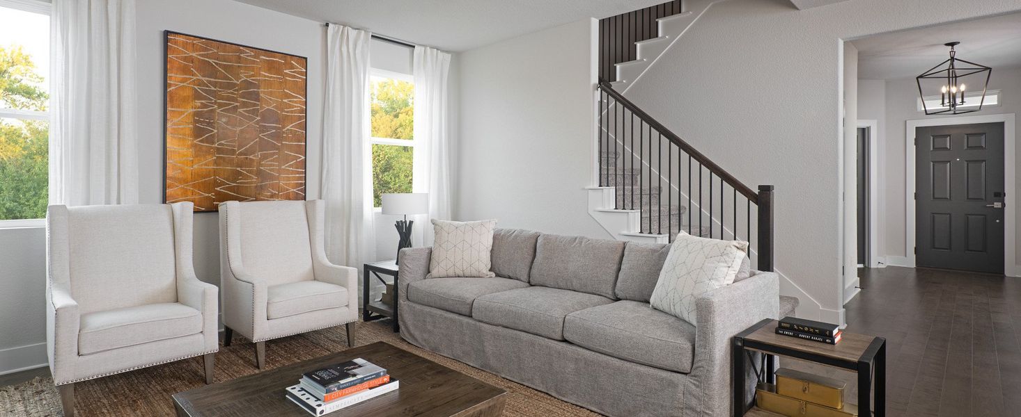 Furnished interior in a model home at The Cottages at Lariat in Liberty Hill (Image 14). Furnished interior in a model home at The Cottages at Lariat in Liberty Hill (Image 14).