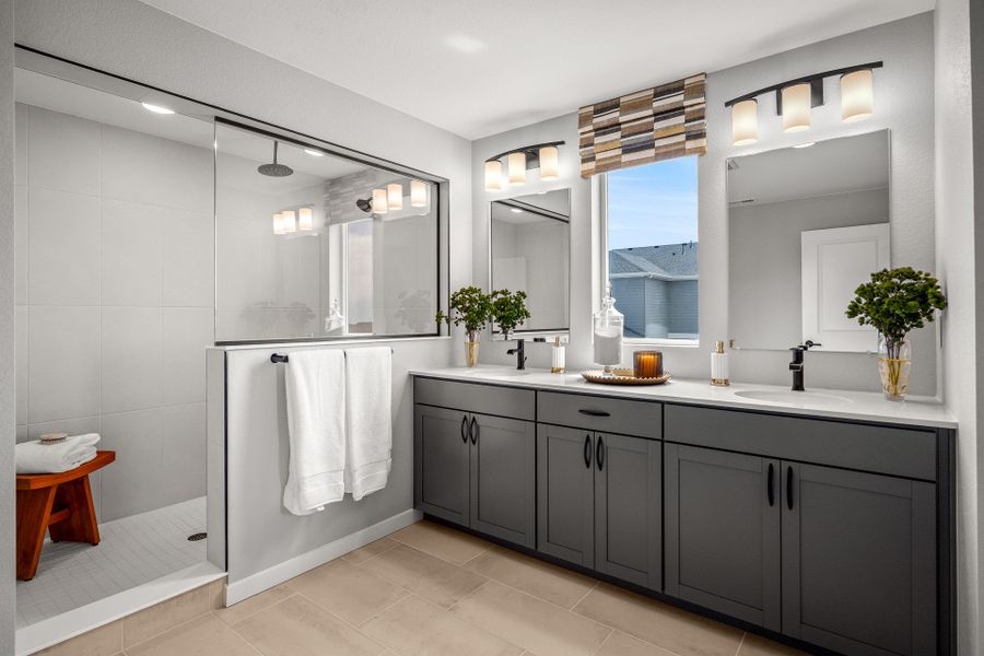 Furnished interior in a model home at Revel Crossing at Wolf Ranch – The Ascent Collection in Colorado Springs (Image 9).