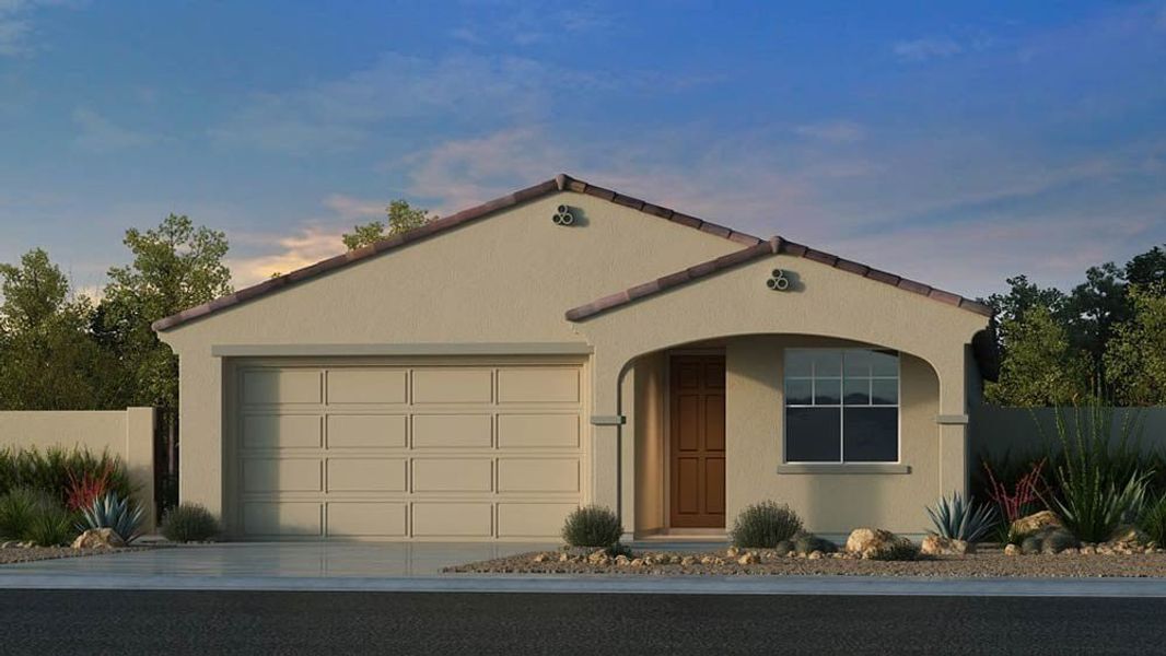 Front exterior of a home in the Discovery Collection at Verrado community, located in Buckeye, AZ (Image 1).