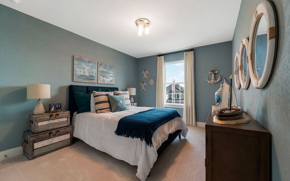 Furnished interior in a model home at Hunter's Ranch in San Antonio (Image 33).