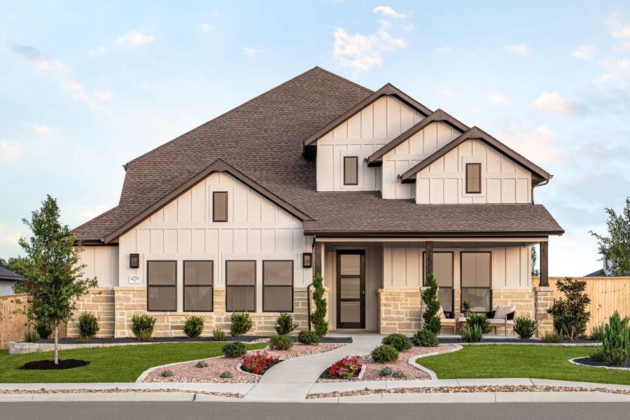 Front exterior of a home in the The Parklands community, located in Santa Clara, TX (Image 2).