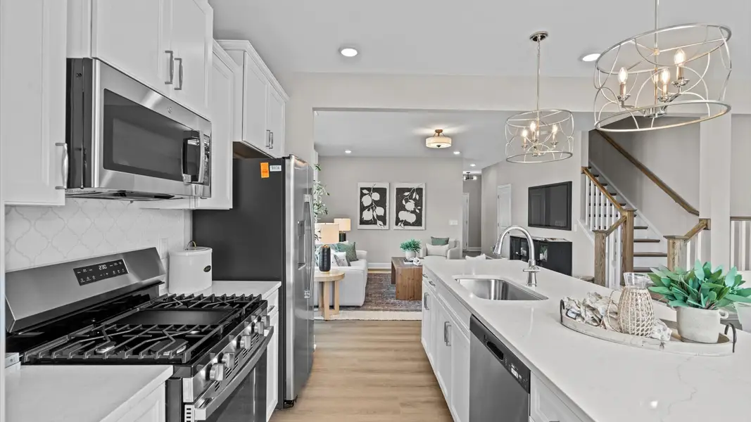 Furnished interior in a model home at Essex Townes in Franklinton (Image 11).