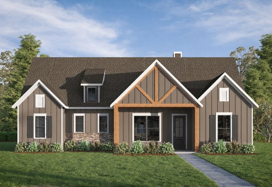 Front exterior of a home in the Blue Mountain Creek community, located in Morganton, GA (Image 5).