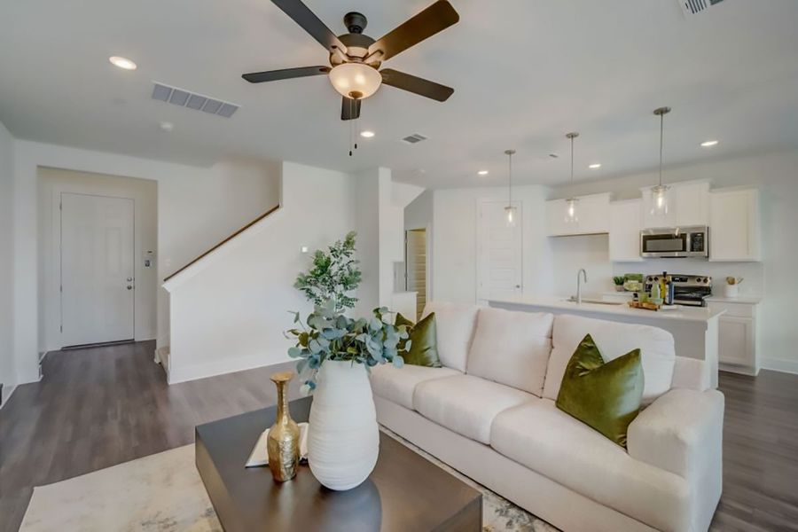Furnished interior in a model home at Avery Centre in Round Rock (Image 13).