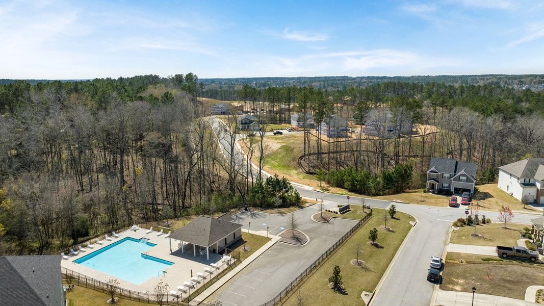 Aerial view of the Southwind Village community in Evans, GA, showing layout and nearby surroundings (Image 1). Aerial view of the Southwind Village community in Evans, GA, showing layout and nearby surroundings (Image 1).