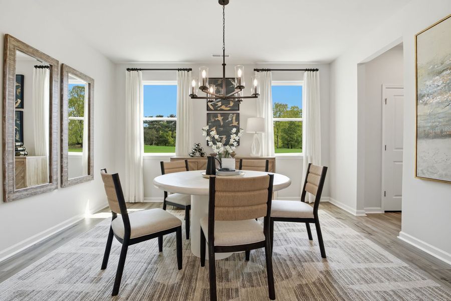 Furnished interior in a model home at Clairmont in Charlotte (Image 9).