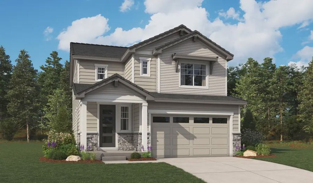 Front exterior of a home in the The Summit at Meridian community, located in Englewood, CO (Image 12).
