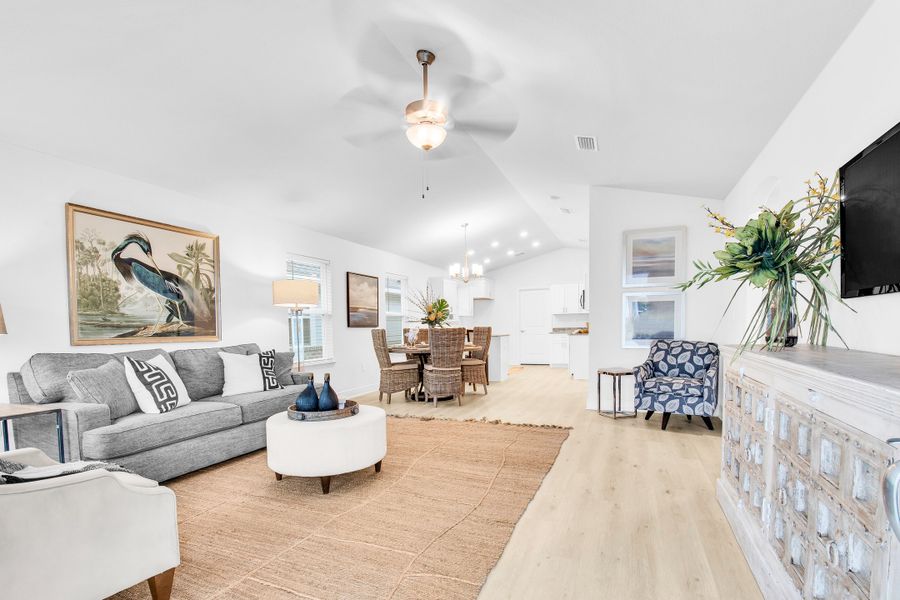 Furnished interior in a model home at East Bay in Panama City (Image 4). Furnished interior in a model home at East Bay in Panama City (Image 4).