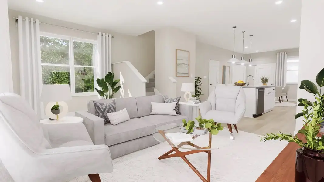 Furnished interior in a model home at Hamlin Meadows Townhomes in Winter Garden (Image 11). Furnished interior in a model home at Hamlin Meadows Townhomes in Winter Garden (Image 11).