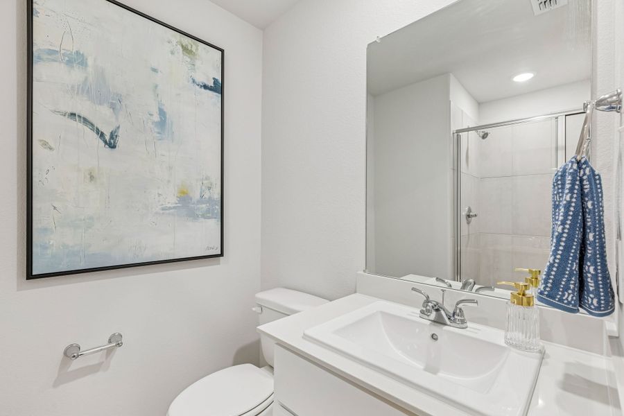 Bathroom in a Terra Vella Hayden Model Home in Fort Worth TX by Trophy Signature Homes