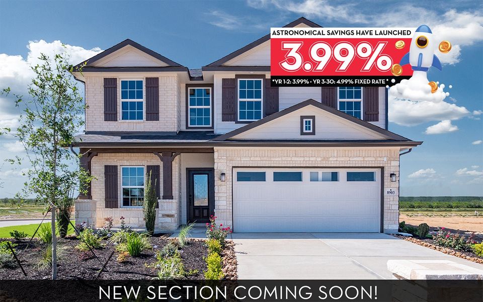 Front exterior of a home in the Hickory Ridge community, located in Elmendorf, TX (Image 1). Front exterior of a home in the Hickory Ridge community, located in Elmendorf, TX (Image 1).