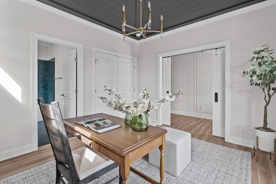 Furnished interior in a model home at Forest Bluff Estates in Fuquay Varina (Image 18). Furnished interior in a model home at Forest Bluff Estates in Fuquay Varina (Image 18).