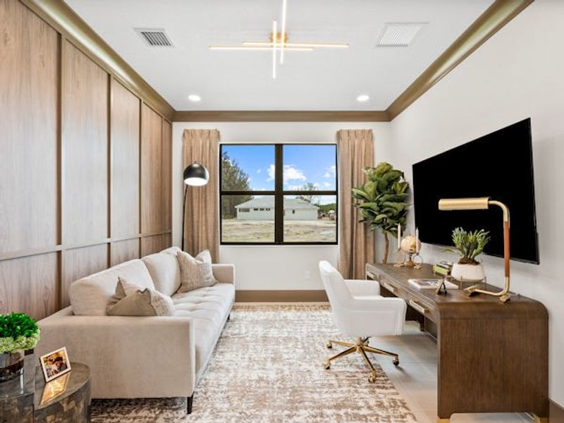 Furnished interior in a model home at Raven's Landing in Vero Beach (Image 27).