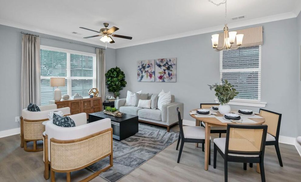 Furnished interior in a model home at Lake Carolina Townhomes in Columbia (Image 15). Furnished interior in a model home at Lake Carolina Townhomes in Columbia (Image 15).