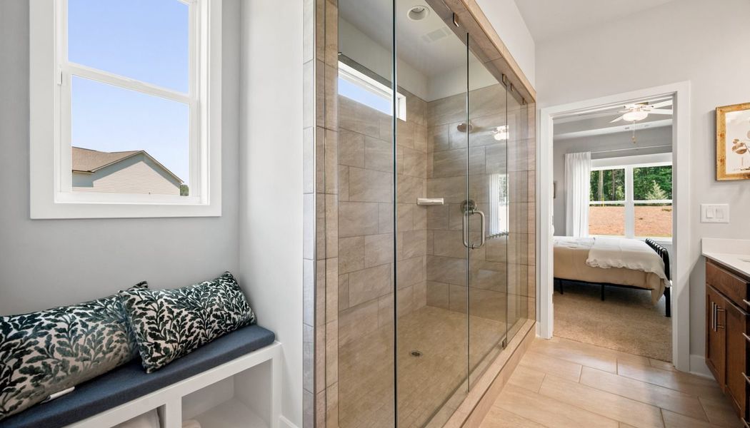 Furnished interior in a model home at Fowler Farms in Auburn (Image 63).