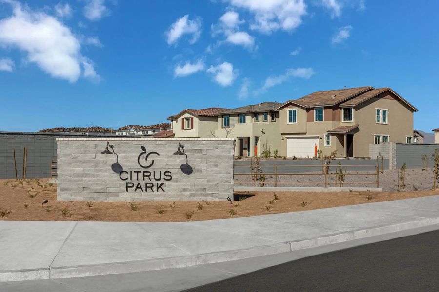 Main entrance to the Harvest master-planned community in Queen Creek, AZ, featuring its landmark signage (Image 2).