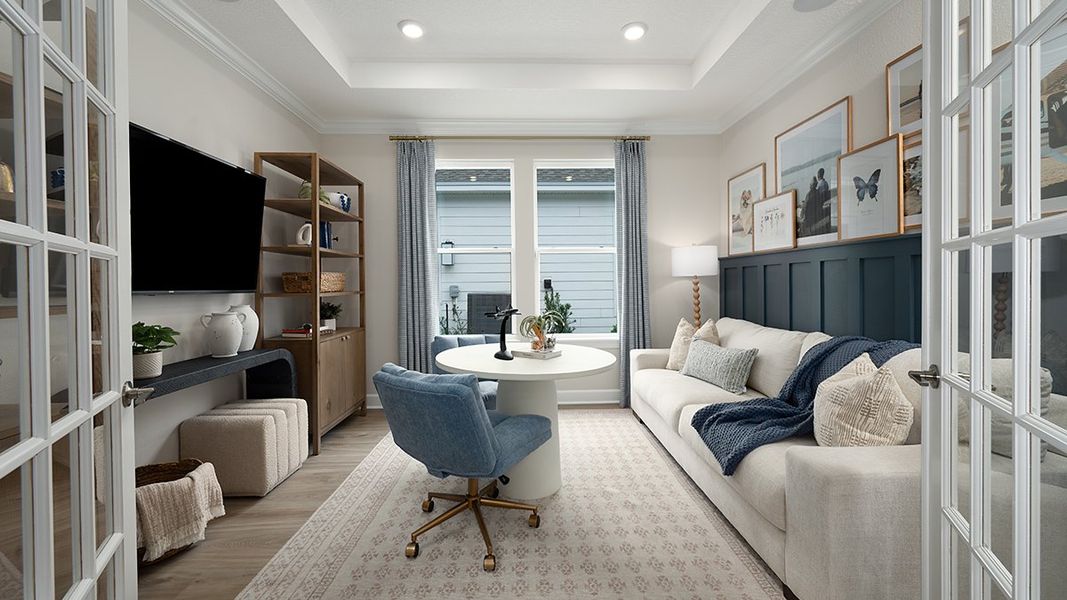 Furnished interior in a model home at Esplanade at Pinewalk in St. Johns (Image 5). Furnished interior in a model home at Esplanade at Pinewalk in St. Johns (Image 5).