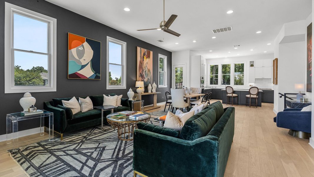 Furnished interior in a model home at The Park at Sunridge in Austin (Image 29).