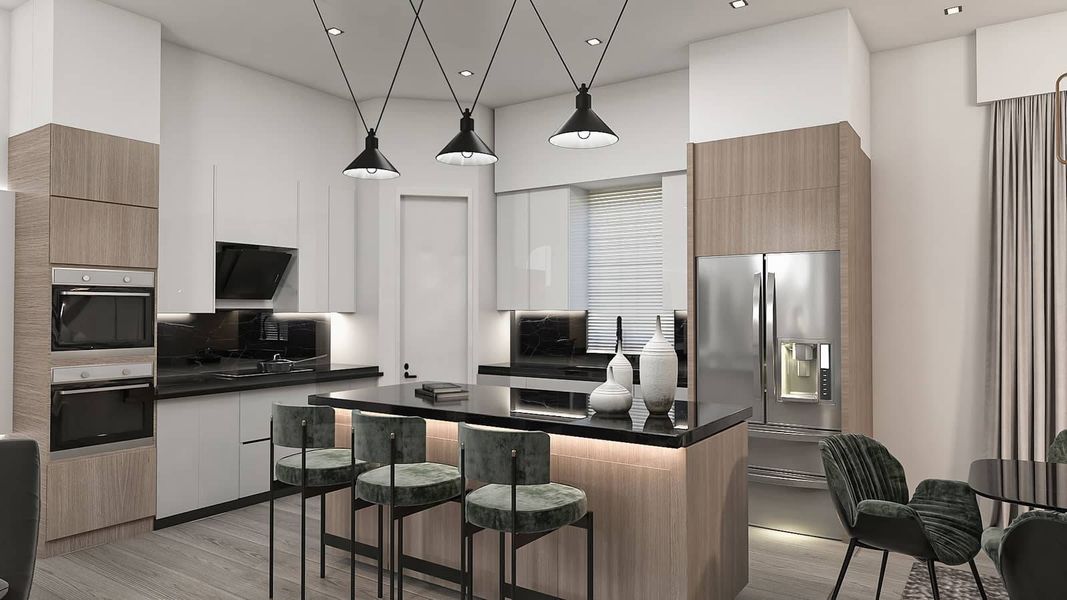 Furnished interior in a model home at Chateaux at Northwood in Houston (Image 7). Furnished interior in a model home at Chateaux at Northwood in Houston (Image 7).