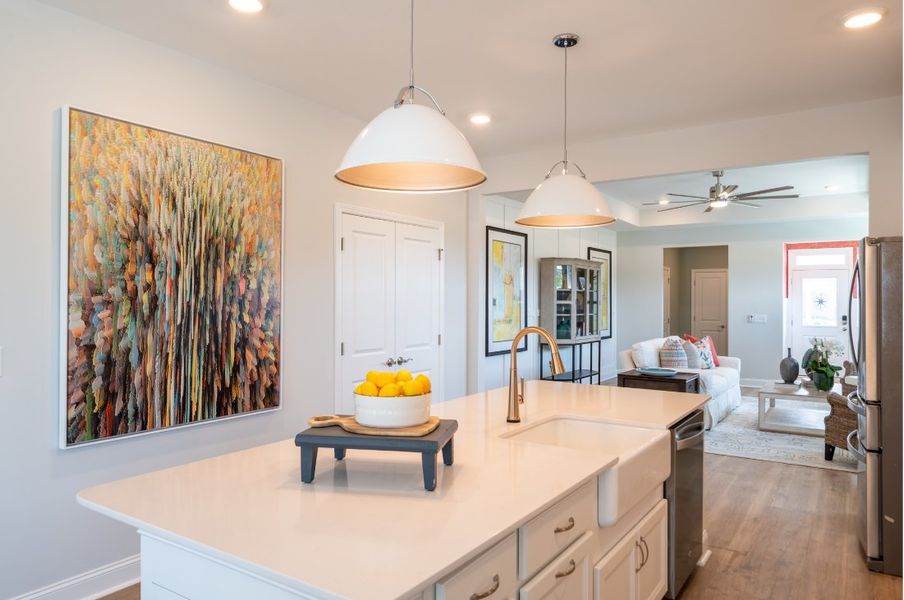 Furnished interior in a model home at The Walk at East Village in Clayton (Image 39). Furnished interior in a model home at The Walk at East Village in Clayton (Image 39).