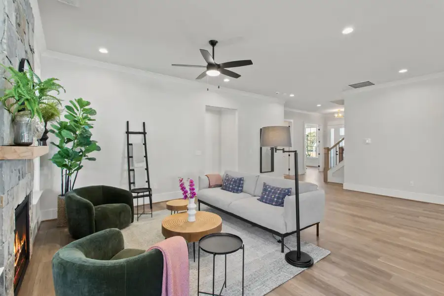 Furnished interior in a model home at Kingswood Cottages in Clemson (Image 5).