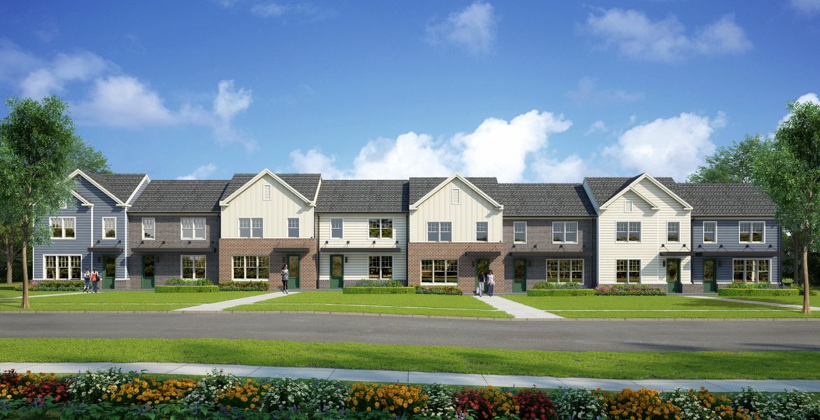 Front exterior of a home in the The Townhomes at Union Depot community, located in Bartlett, TN (Image 9).