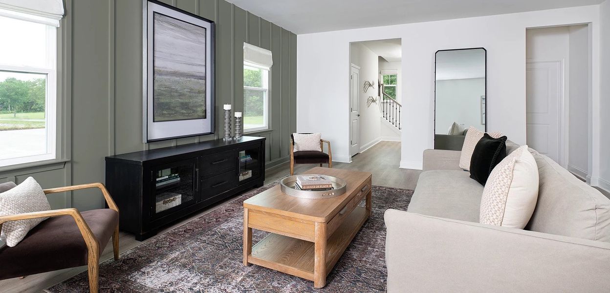 Furnished interior in a model home at Stewart's Glen | 55+ Community in Smyrna (Image 6).