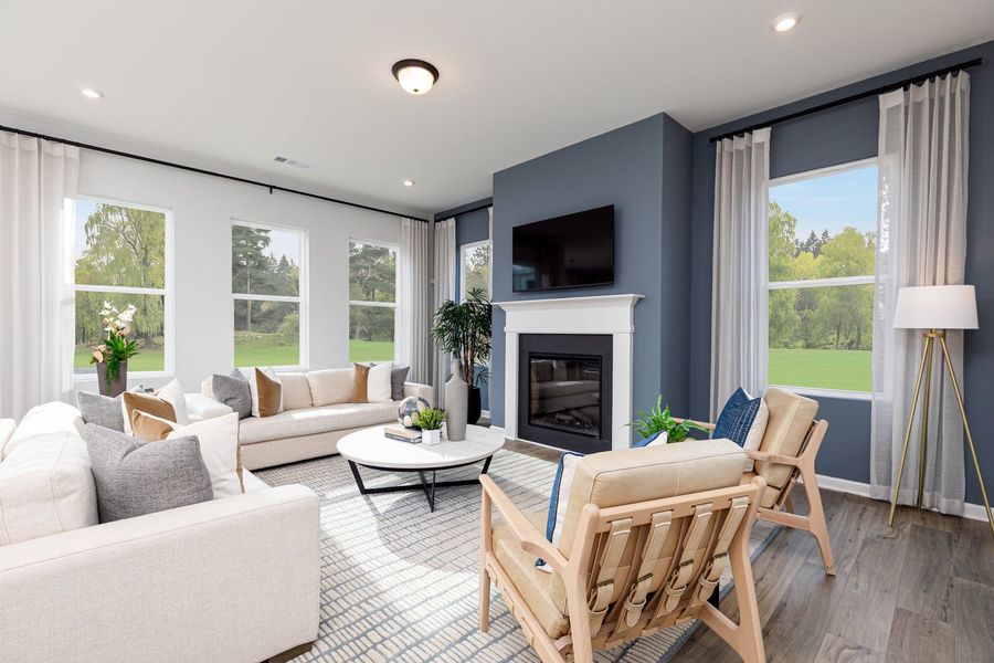 A cozy fireplace in every home