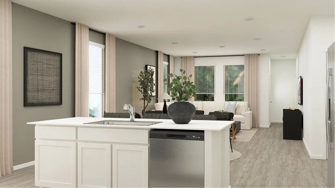 Furnished interior in a model home at Blossom Ranch: Eventide in San Antonio (Image 4).