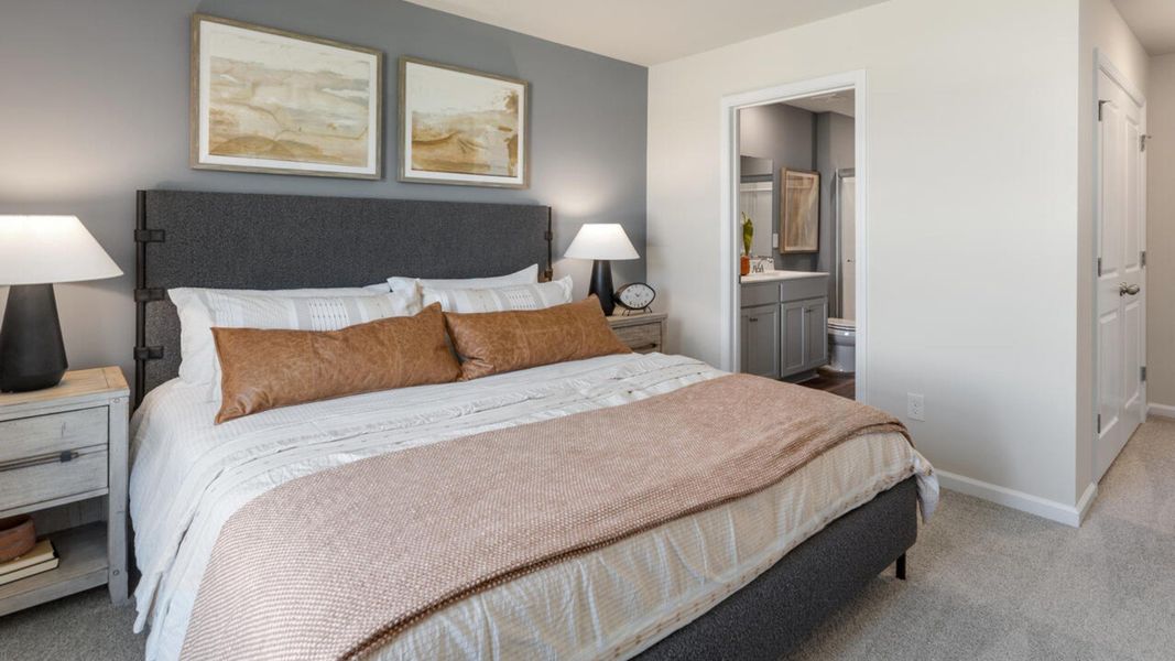 Furnished interior in a model home at Grayson Park Townhomes in Leland (Image 32).