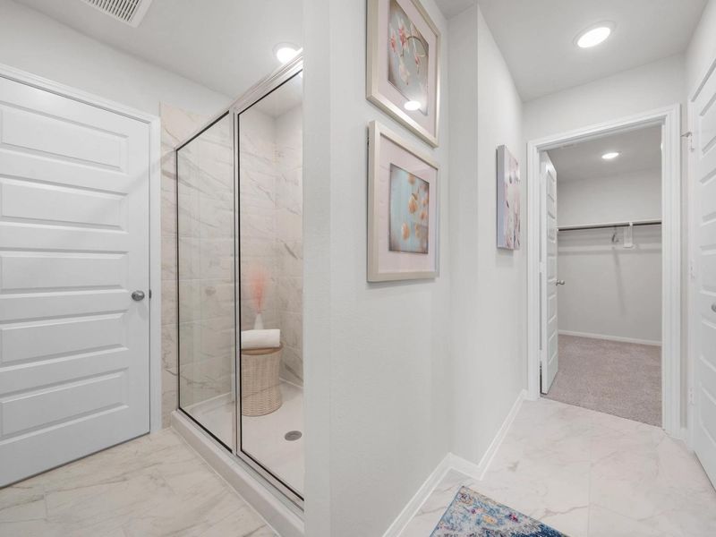 Furnished interior in a model home at Spring Branch Crossing in Conroe (Image 10).