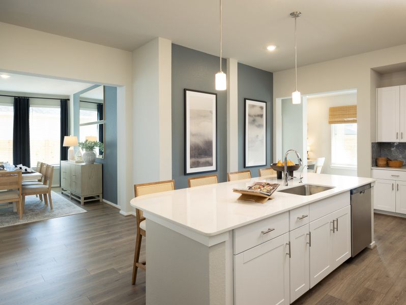 Furnished interior in a model home at Sanford Farms - Premier Series in Waller (Image 5).