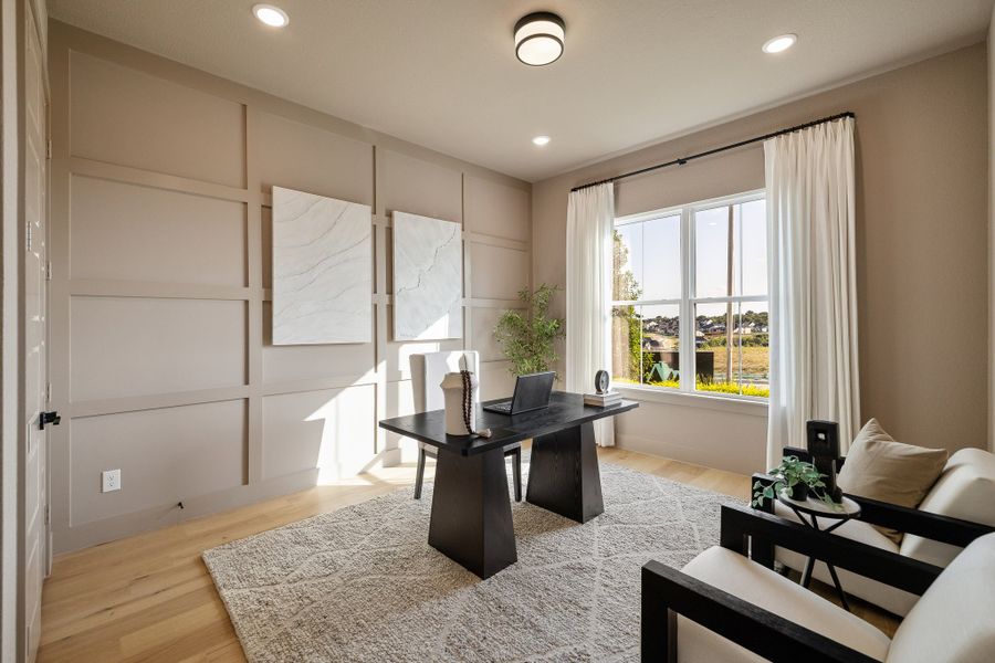 Furnished interior in a model home at Talon Hills in Fort Worth (Image 11).
