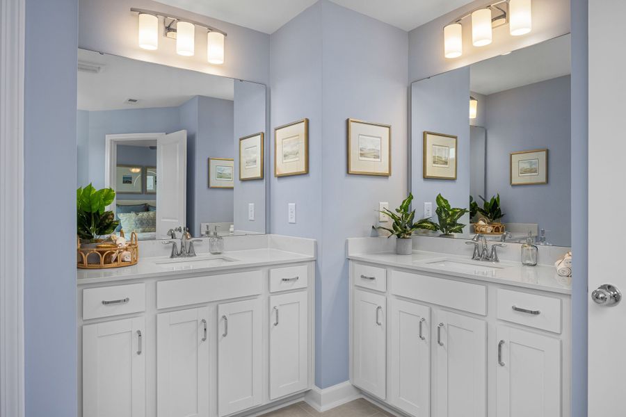Furnished interior in a model home at Gregory Village Townhomes in Lillington (Image 38).